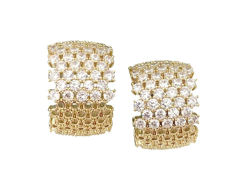 Ladies elegant earrings-Glitter Huggie