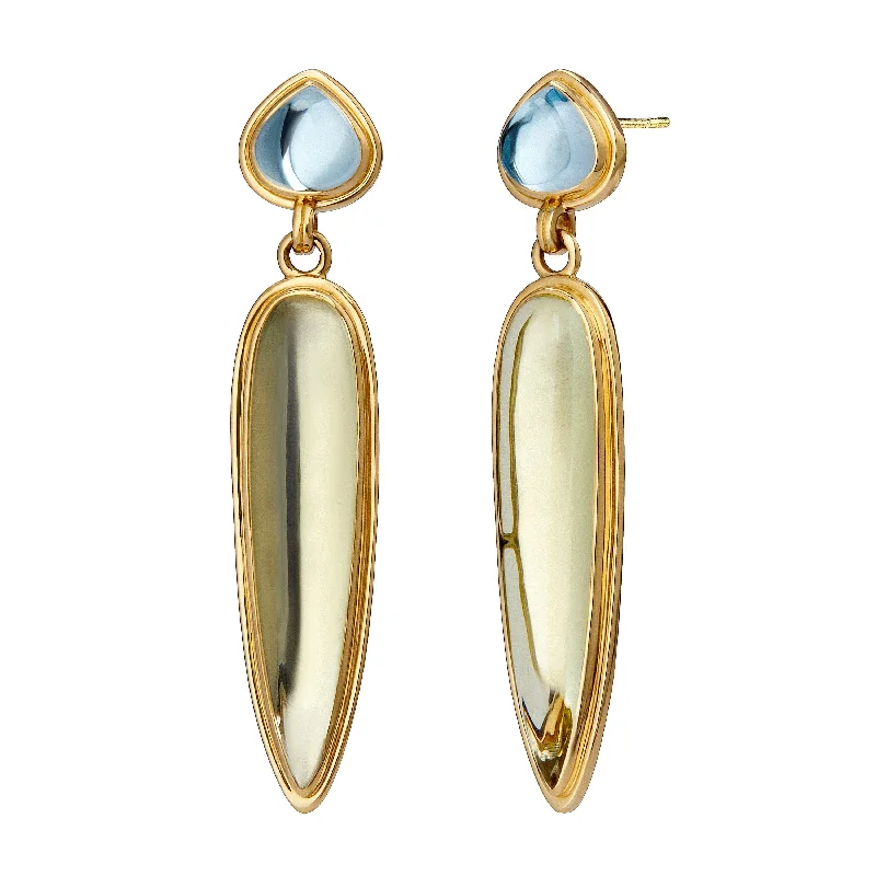 Ladies designer earrings-Lemon Quartz Earrings