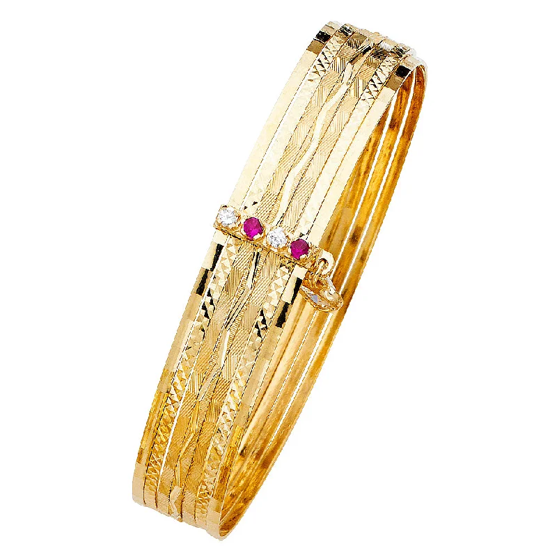 14K SEMANARIO 7DAYS BANGLE WITH CZ