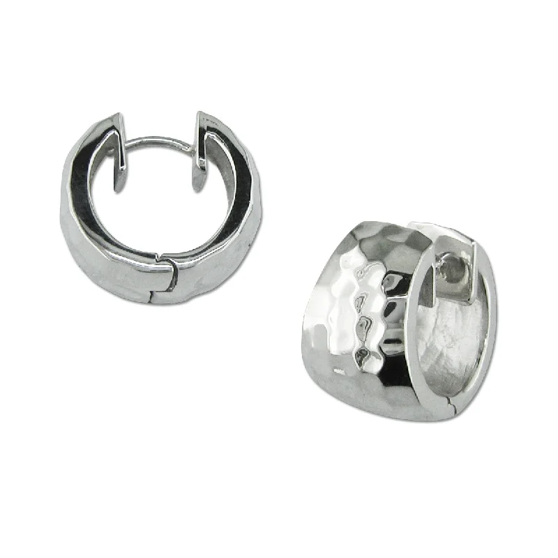 Ladies casual earrings-Wide Tapered Hoop