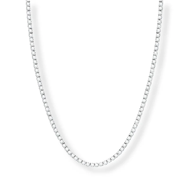 Ladies infinity symbol necklaces-Four Prong Classic Diamond Tennis Necklace