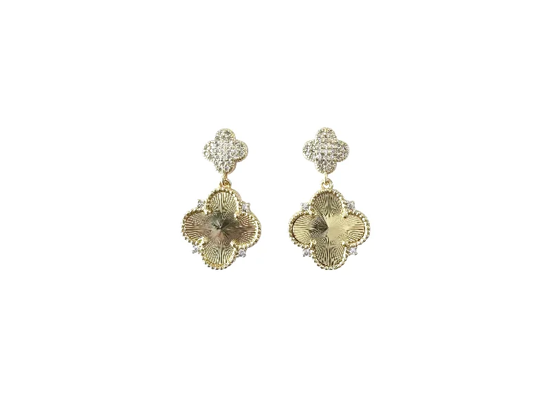 Ladies small stud earrings-Clover Pop Earring