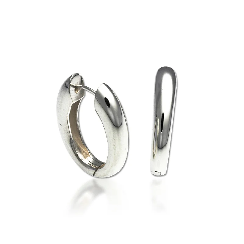 Ladies geometric drop earrings-Contemporary U Snap Hoop