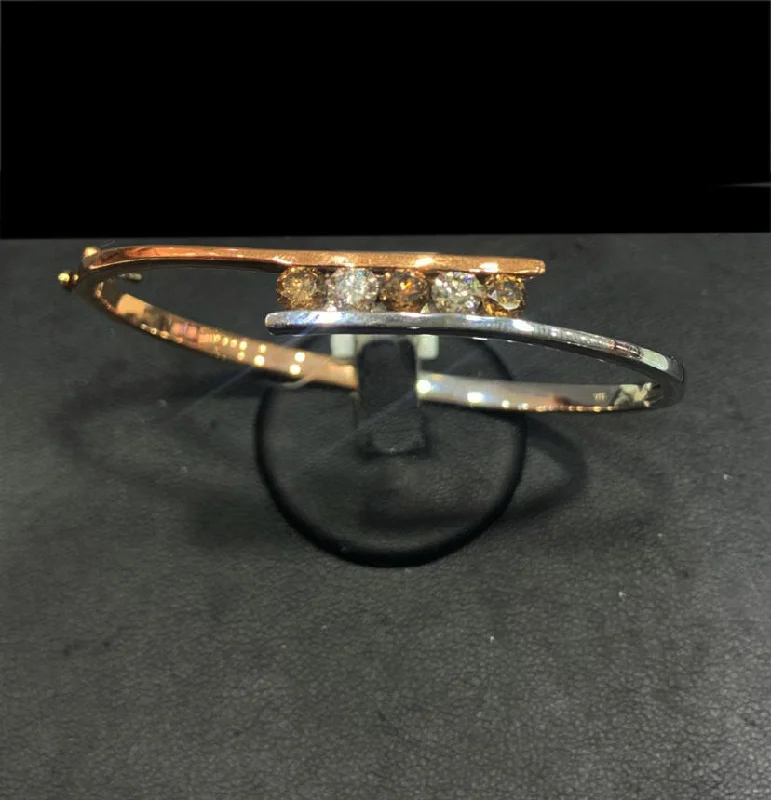 14k Rose Gold Chocolate Diamond Bangle