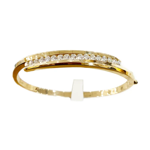 14k Yellow Gold Diamond Bangle