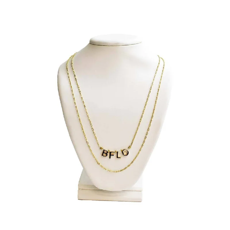 Ladies pendant necklaces with diamonds-BFLO 17'' Adjustable Layered Necklace