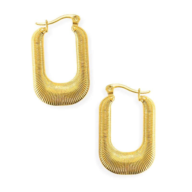 Ladies charm earrings-Tapered Geometric Hoop Earring