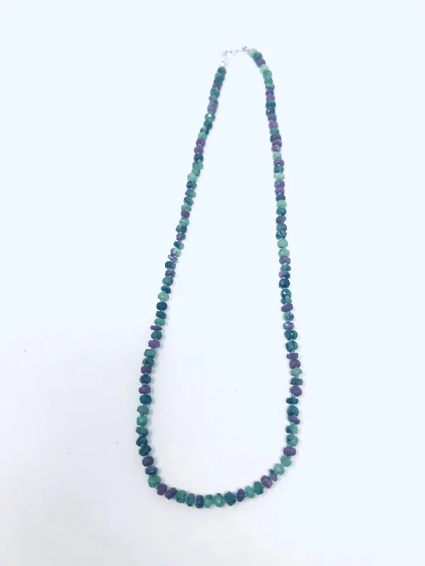 Ladies chunky necklaces-Ruby Zoisite Knotted Necklace