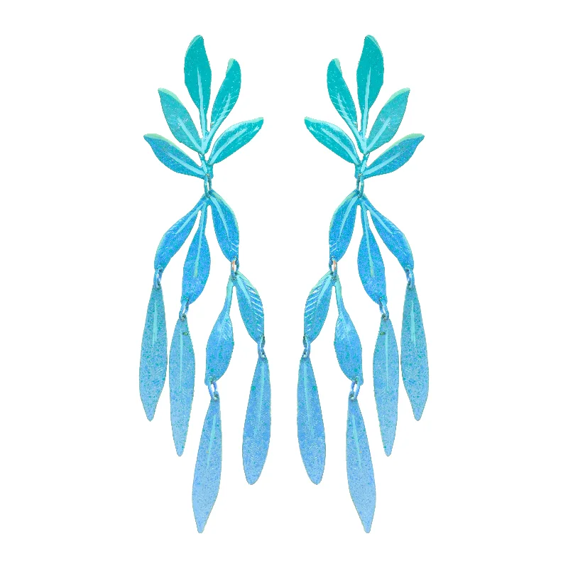 Ladies hoop earrings-Blue Sea Forest Earrings