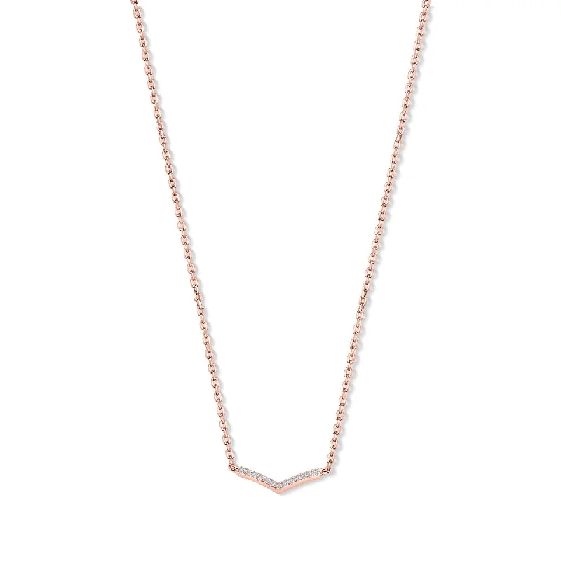 Ladies heart-shaped necklaces-The Willow - Rose Gold