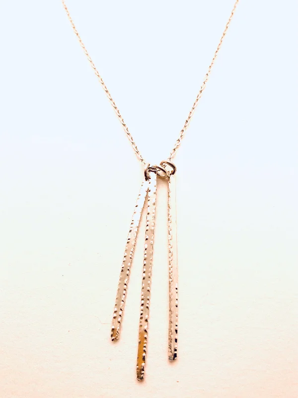 Ladies trendy necklaces-Sterling Silver Triple Spike Necklace