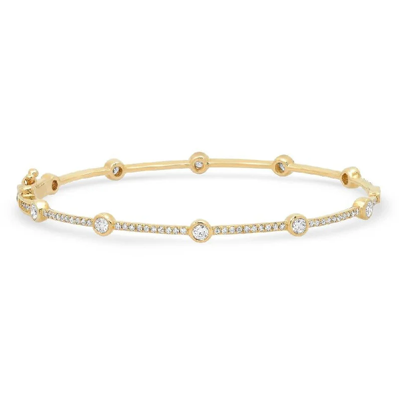 PURE FULL DIAMOND BANGLE, GOLD