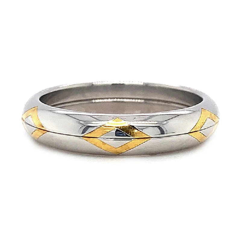 Ladies stackable diamond rings-Polarium and 24KY Gold Ring- "Inner Secrets"