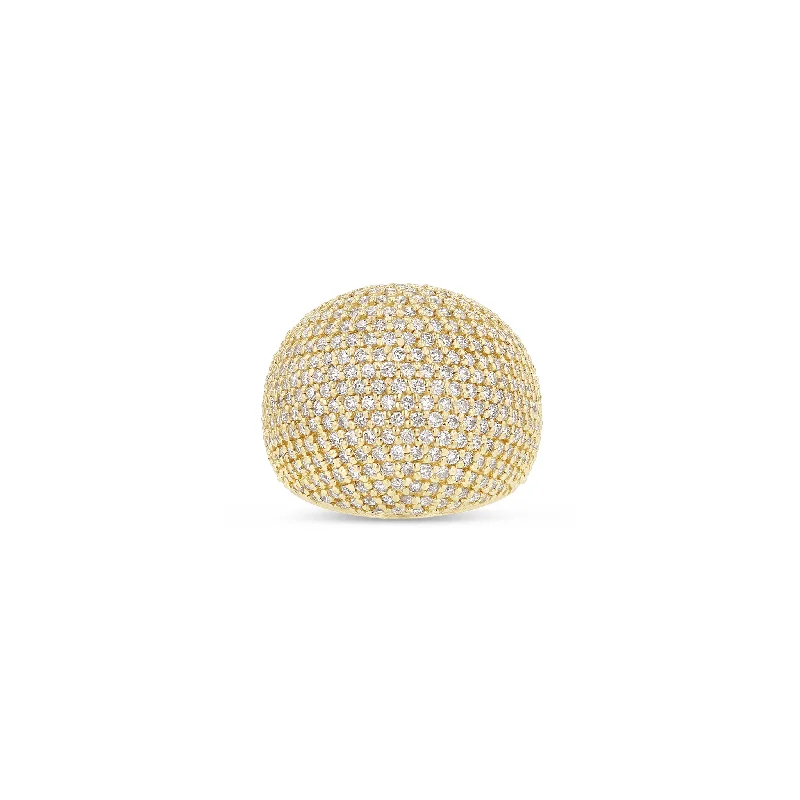 Ladies pearl rings-Pavé Globe Ring