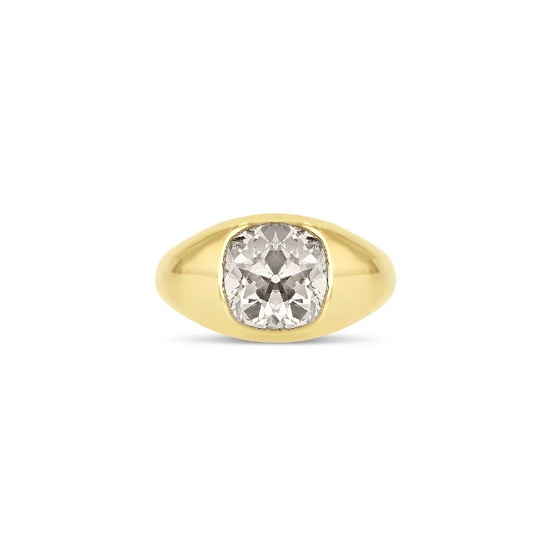 Ladies luxury diamond rings-Large Diamond Signet Ring