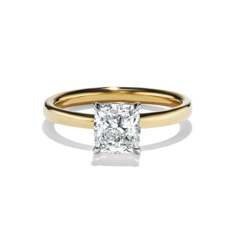 Ladies solitaire rings-Cushion Cut Solitaire Ring