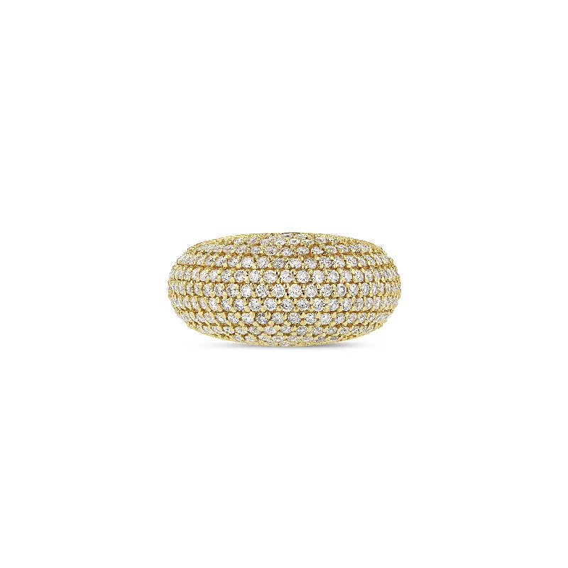 Ladies diamond eternity bands-Pavé Demi Globe Ring