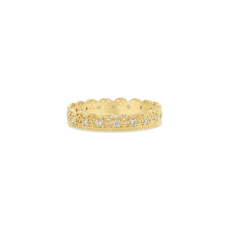 Ladies eternity rings with diamonds-Lace Band with Diamonds