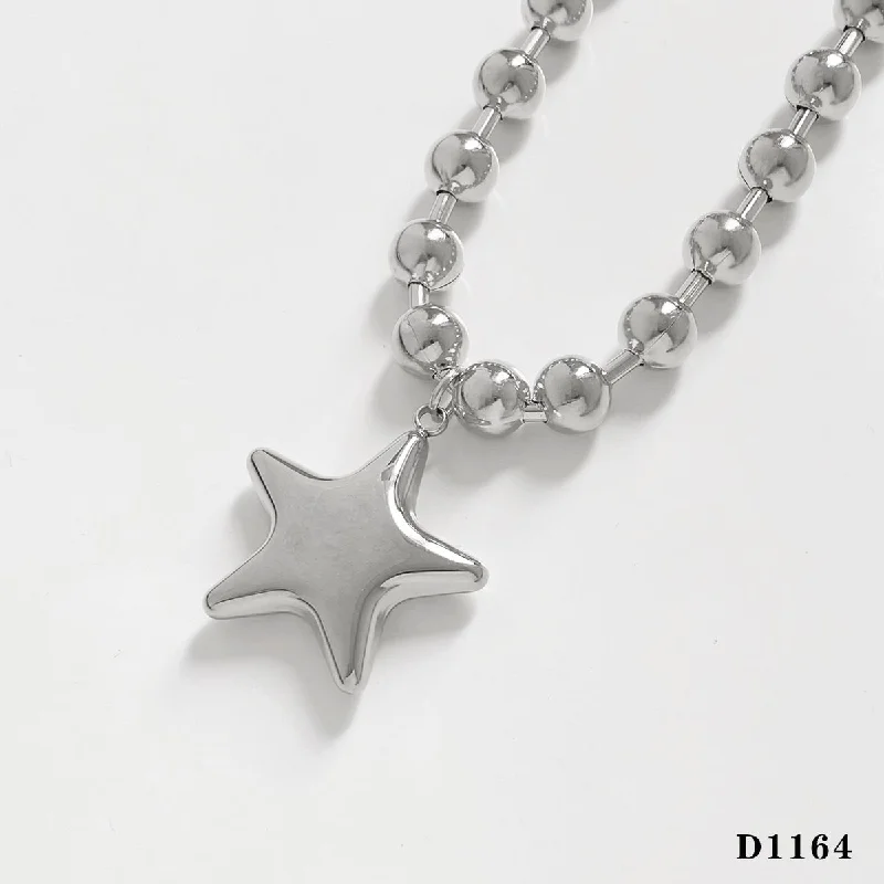 Silver Necklace Five-Pointed Star D1164