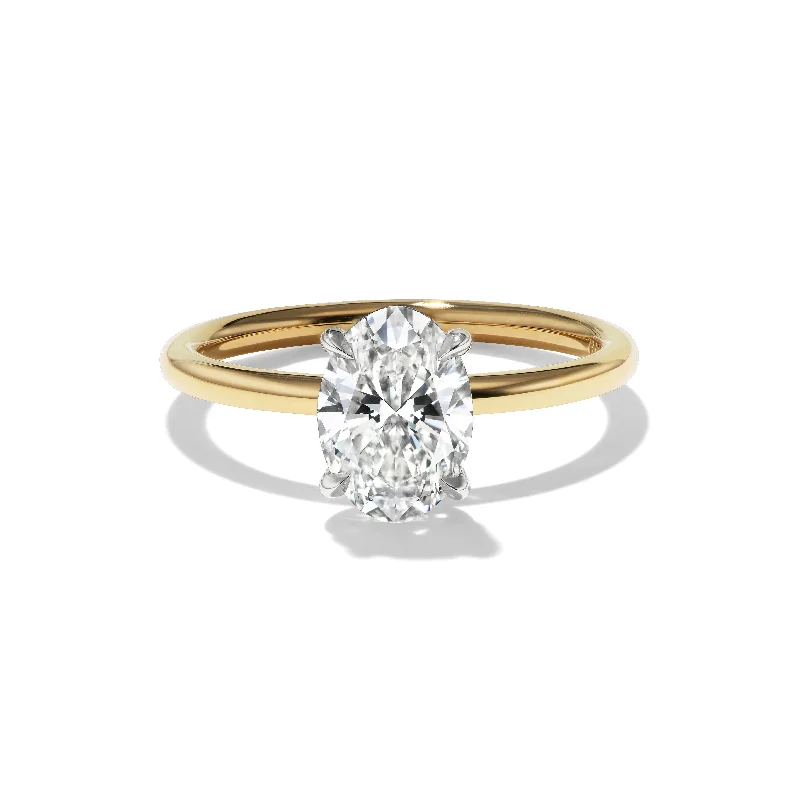 Ladies gold engagement rings-Oval Solitare Ring