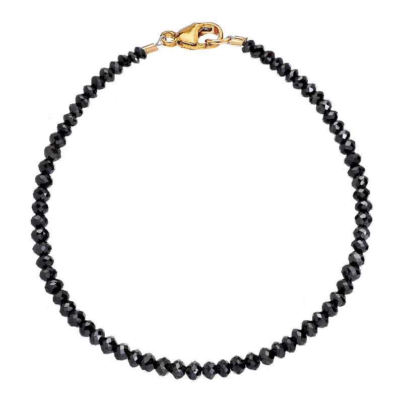 Ladies solid gold bracelets-Noir Medium Black Diamond Bracelet