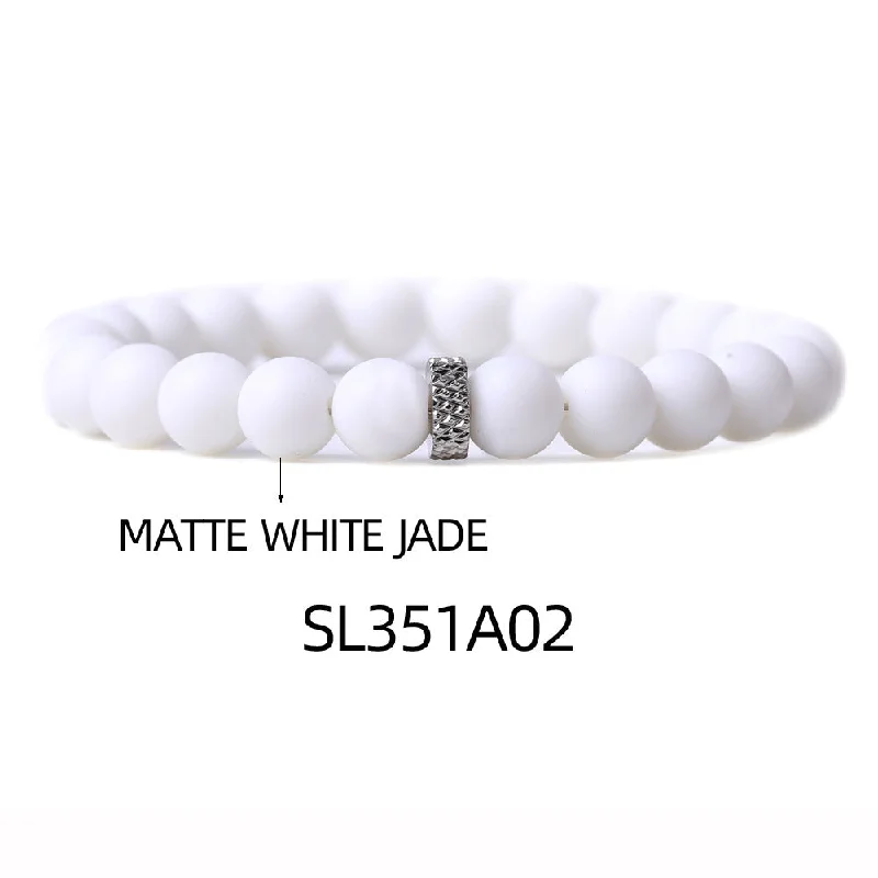 Sl351a02 Frosted White Jade Bracelet