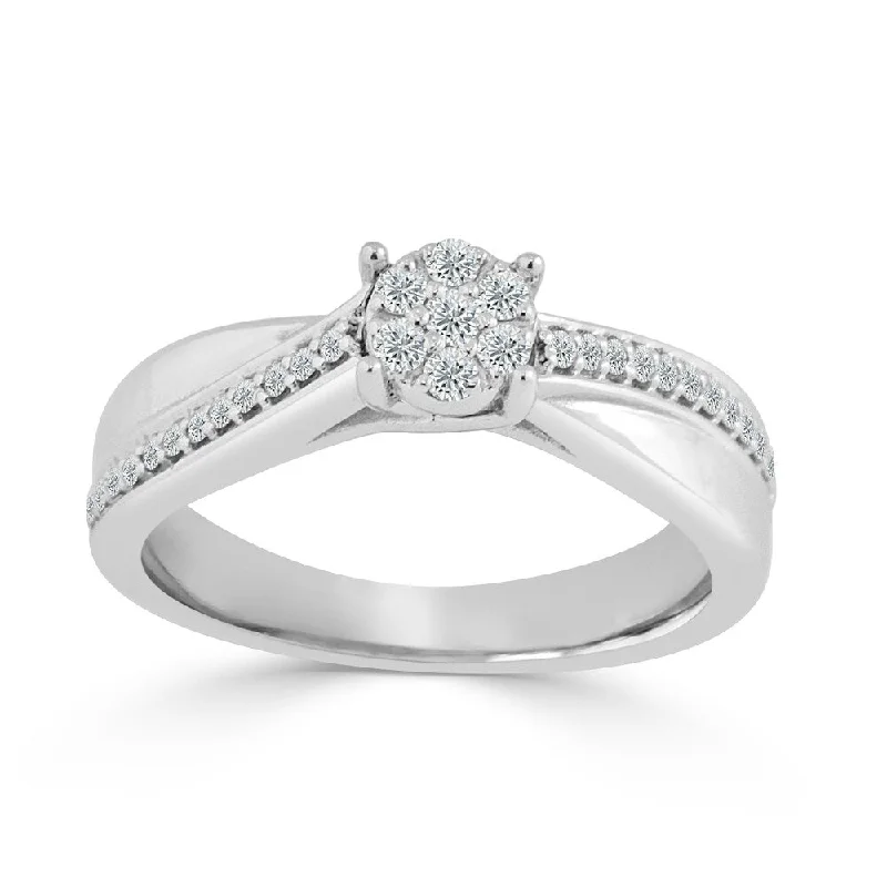 Ladies stacked engagement rings-Auriya 1/4ctw Diamond Engagement Ring 14k Gold