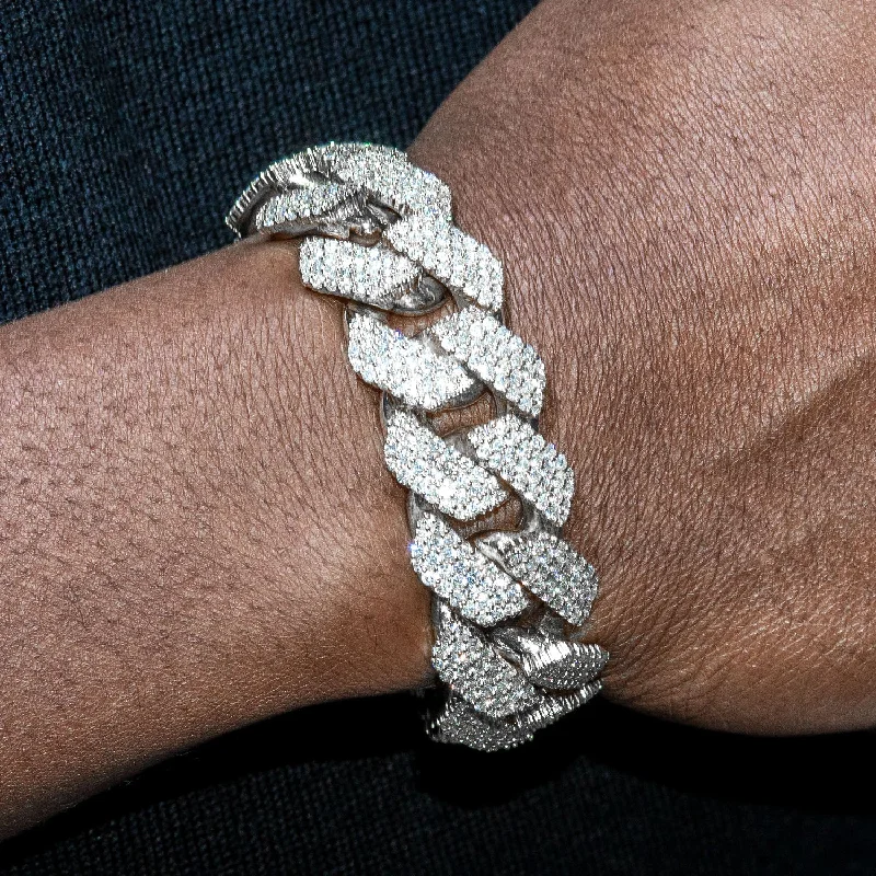 Ladies silver bracelets-High End Jewelry - Iced Out Miami Cuban Link Bracelet