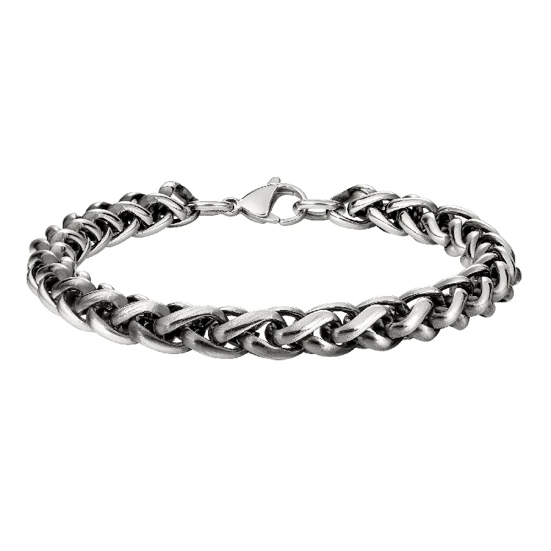 Ladies stackable bracelets-Black & Silver Stainless Steel Men's Bracelet