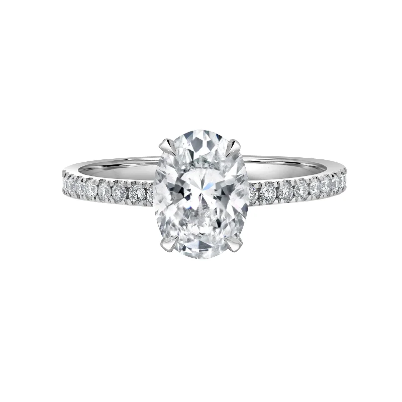 Ladies unique engagement rings-Auriya 2 1/3 ct Oval Cut with Hidden Halo Diamond Engagement Ring in 14k Gold (H-I, SI1-SI2)