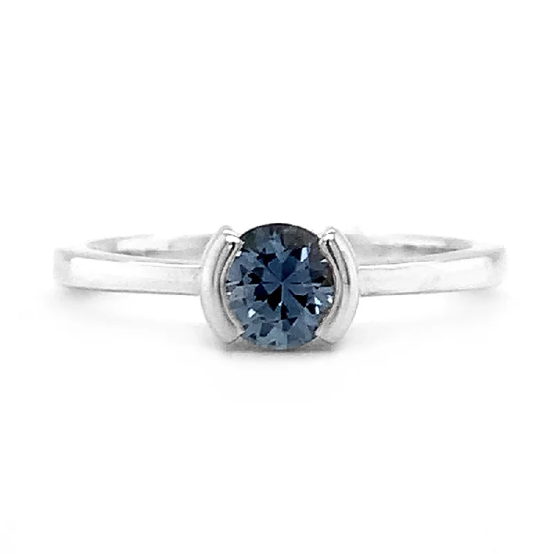 Ladies bridal rings-Montana Sapphire & Sterling Silver Ring - "The Color of Rain"