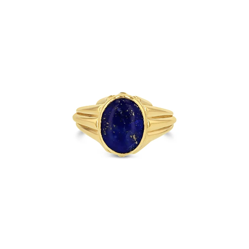 Ladies thin rings-Lapis Column Ring - Vertical