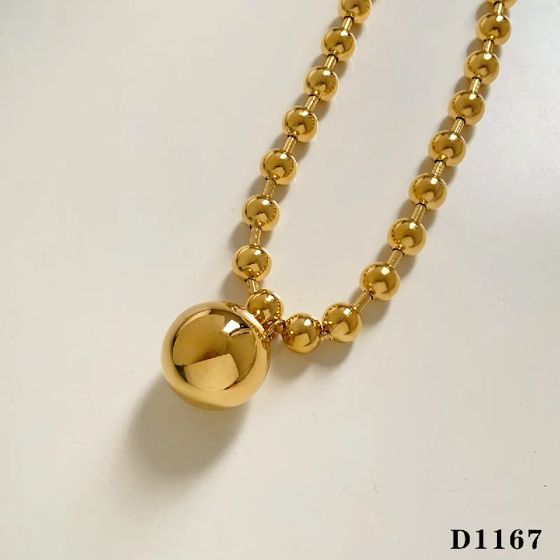 Gold Necklace Ball D1167