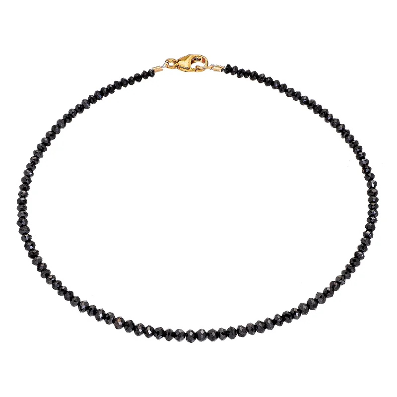 Ladies silver bangles with gemstones-Noir Small Black Diamond Bracelet