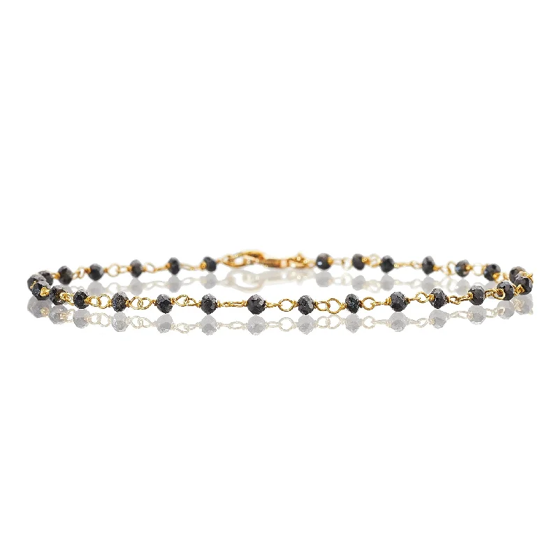 Ladies double-wrap bracelets-Jillian Black Diamond Bracelet