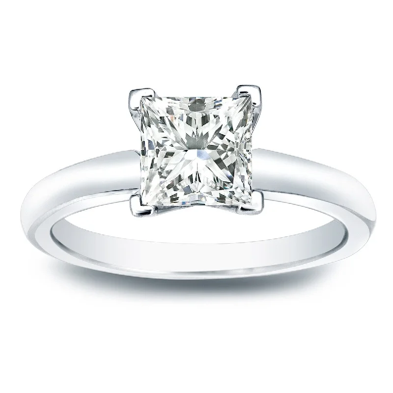 Ladies timeless engagement rings-Auriya 10k Gold 1ctw Princess Cut Solitaire Diamond Engagement Ring (I-J, SI1-SI2)