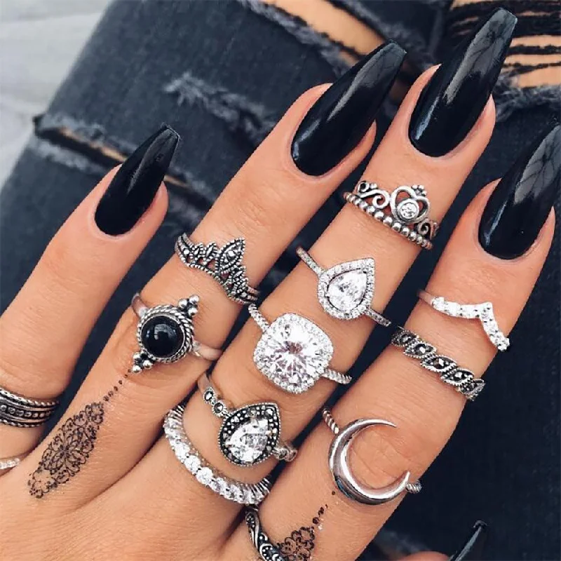 10 Pieces Combined Ring Set