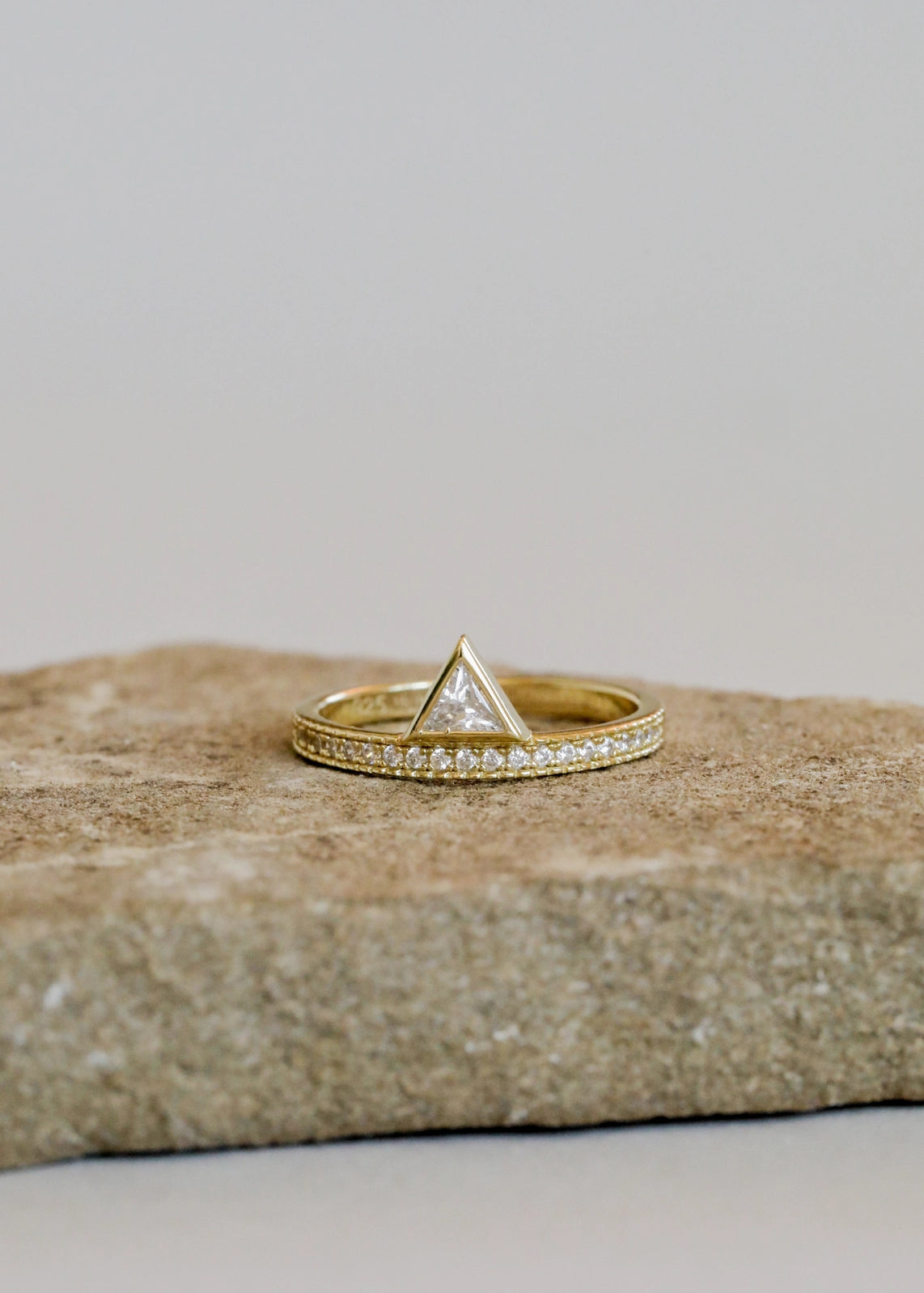 Ladies hammered gold rings-JaxKelly Stacking Triangle Ring