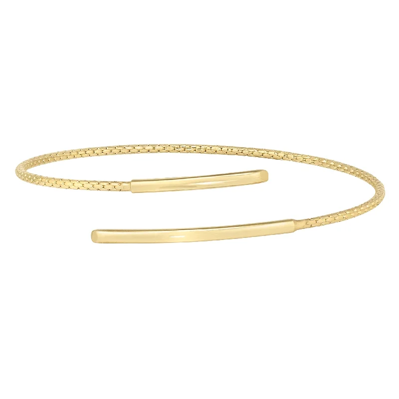 Ladies pearl bangles-Spiral Wrap Negative Space Cable Bracelet