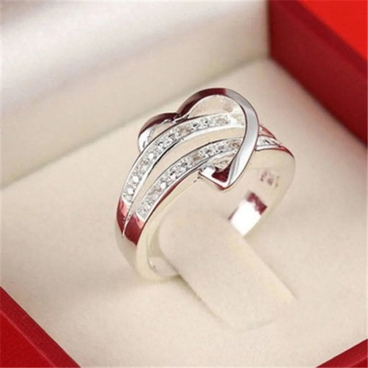 Ladies vintage-inspired rings-Simple Style Heart Shape Zircon Alloy Wholesale Rings