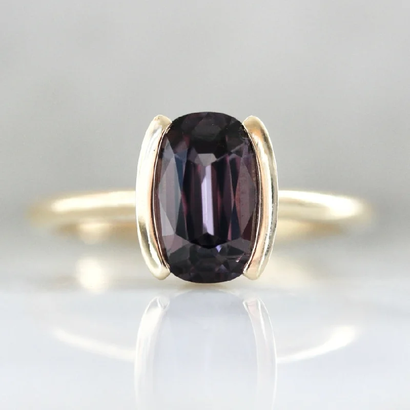 Ladies designer rings-Third Act Purple Cushion Cut Spinel Ring