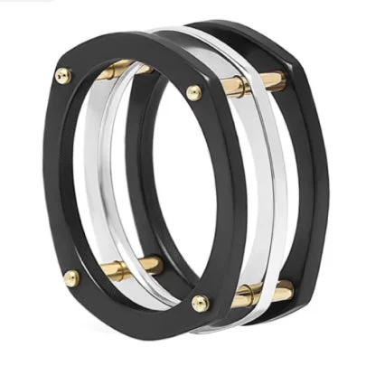 Ladies chunky rings-Marami Cobalt Chrome and Black Zirconium Ring