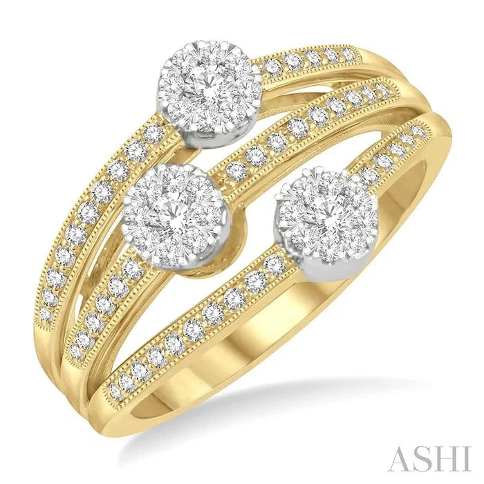 Ladies knot rings-ROUND SHAPE LOVEBRIGHT DIAMOND FASHION RING