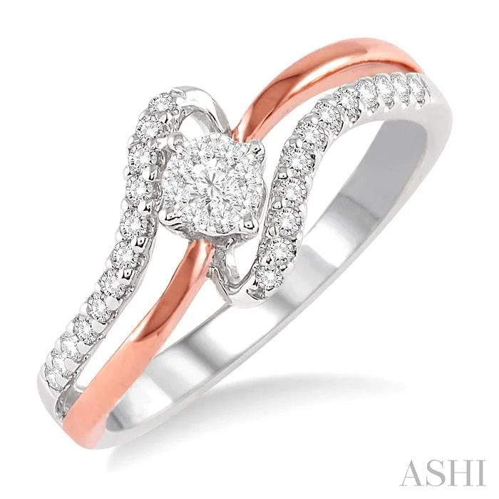 Ladies wedding sets-ROUND SHAPE LOVEBRIGHT DIAMOND FASHION RING