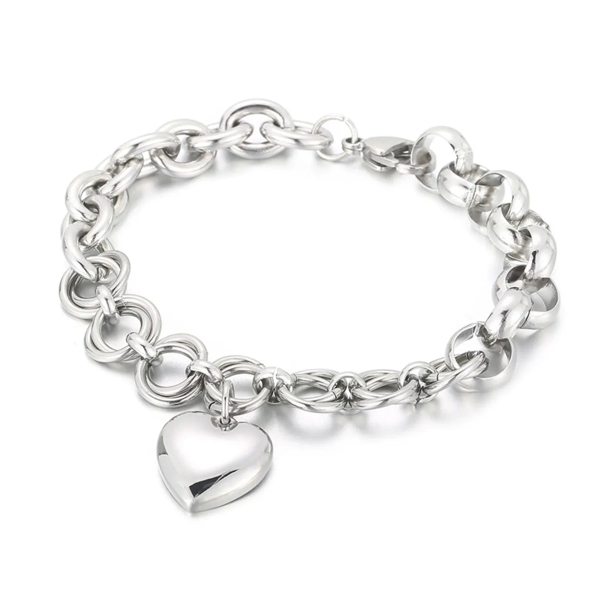 Ladies vintage bracelets-Fashion Heart Shape Titanium Steel Bracelets Stainless Steel Bracelets