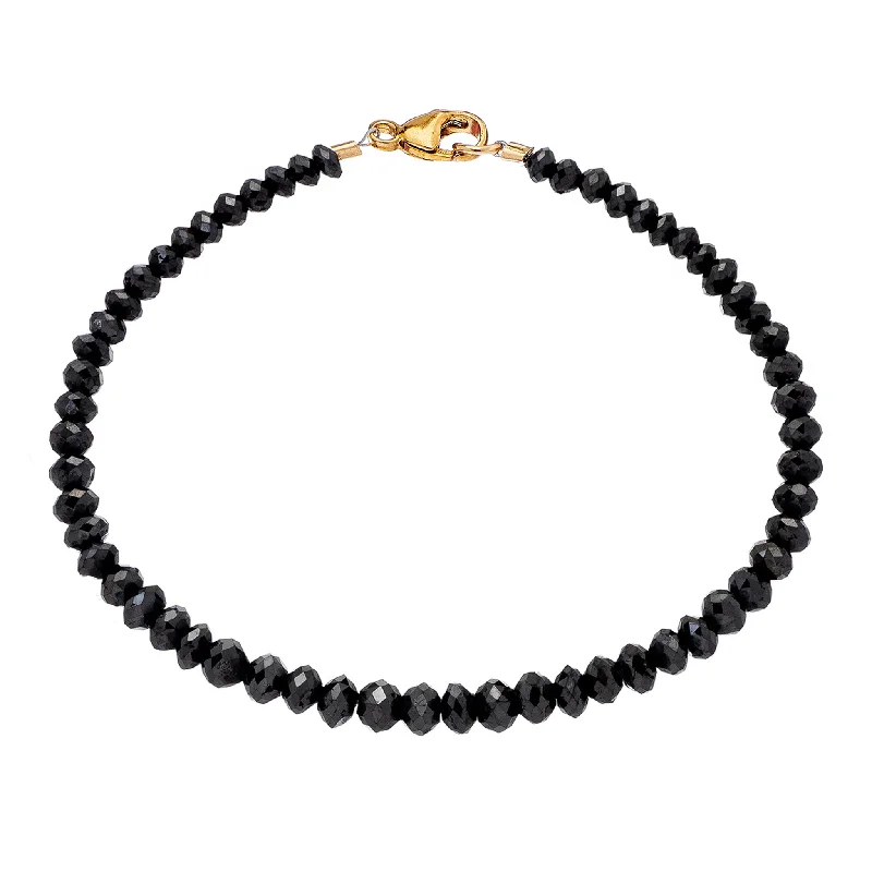 Ladies rose gold bracelets-Noir Large Black Diamond Bracelet