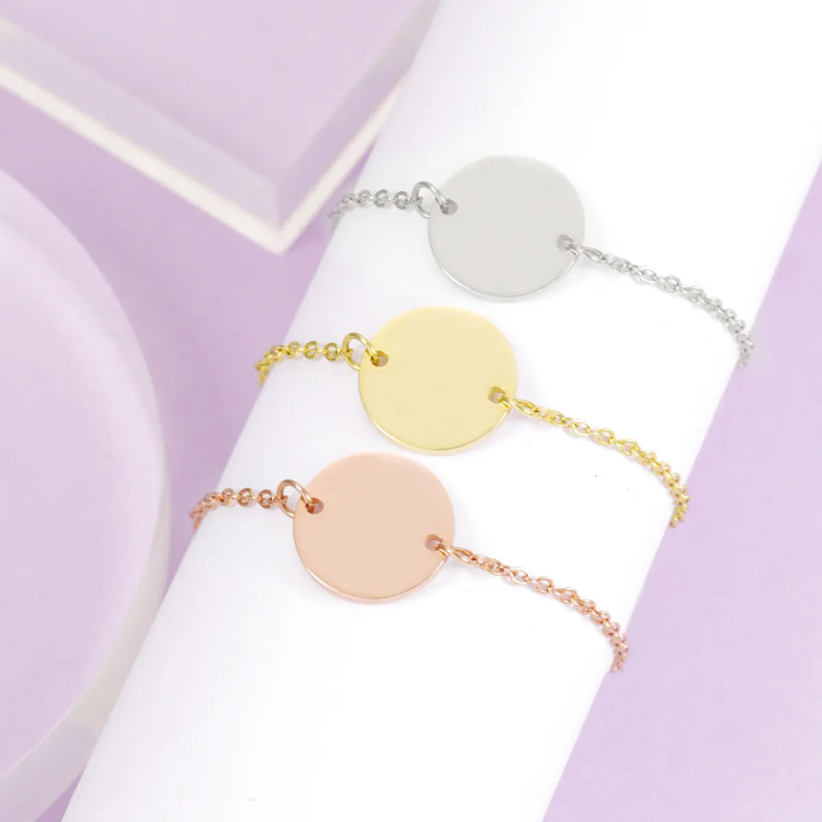 Ladies gold bracelets-Simple Style Solid Color Stainless Steel Bracelets