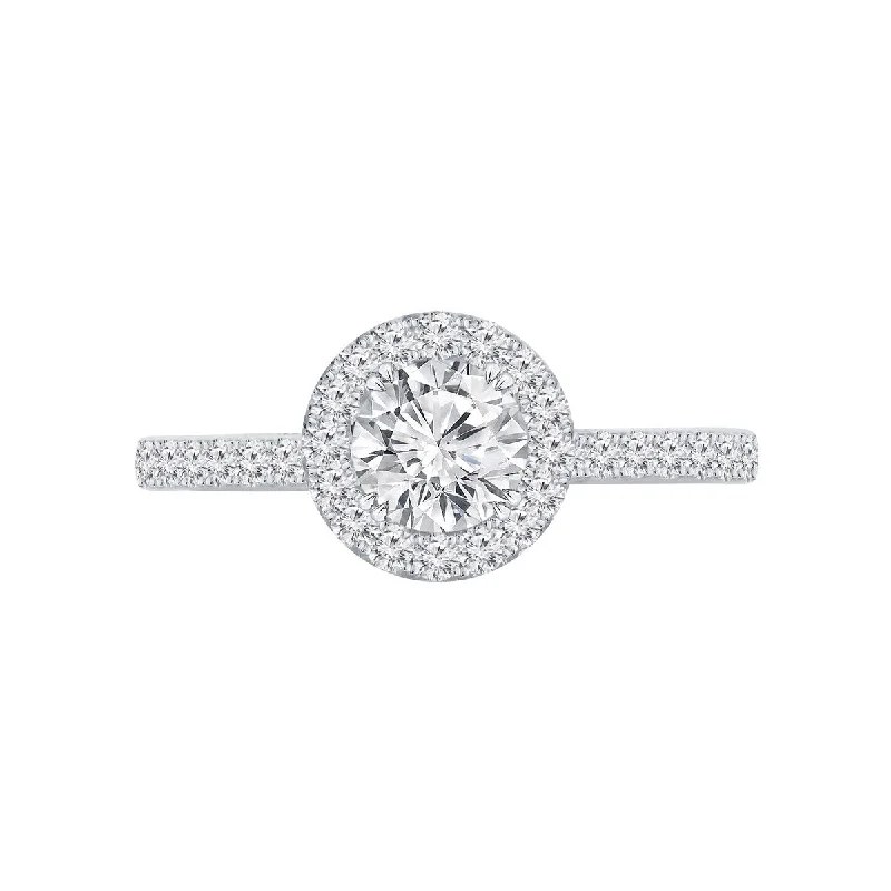 Ladies engagement rings with diamond pave-Auriya 14k Gold 1 1/2ctw Round Halo Diamond Engagement Ring (H-I, I1-I2)