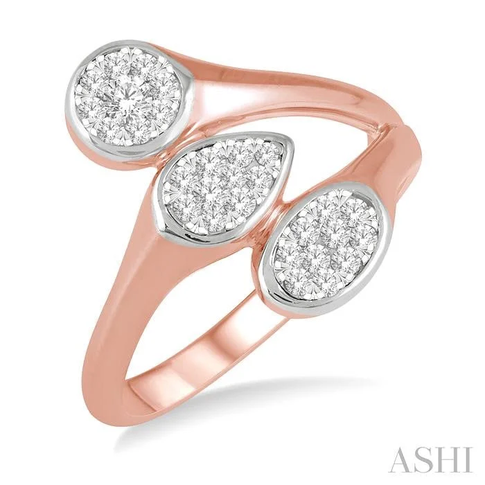 Ladies fashion statement rings-MIXED SHAPE LOVEBRIGHT DIAMOND FASHION RING