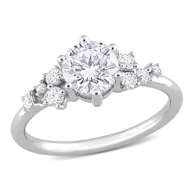 Ladies engagement rings for brides-Created Forever by Miadora 1 1/4ct TW Lab-Grown Diamond Engagement Ring in 14k White Gold